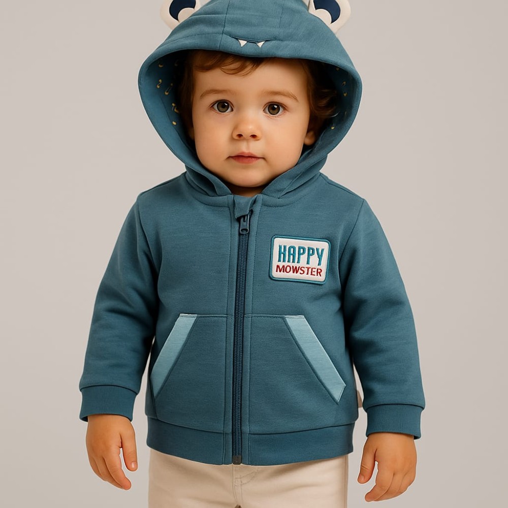 Βρεφική Ζακέτα 6-24 Μηνών Πετρόλ