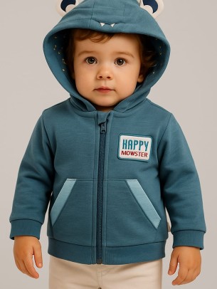 Βρεφική Ζακέτα 6-24 Μηνών Πετρόλ