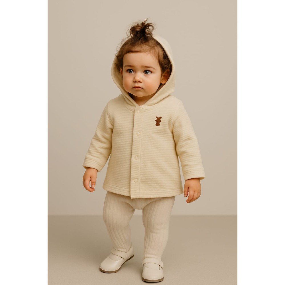 Βρεφική Ζακέτα για Κορίτσι 3-12 Μηνών Εκρού