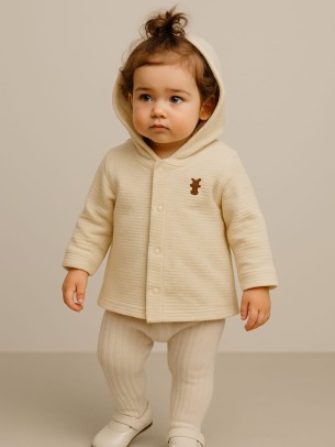 Βρεφική Ζακέτα για Κορίτσι 3-12 Μηνών Εκρού