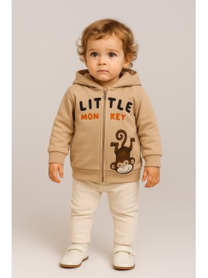 Bρεφική  Ζακέτα για Αγόρι 6-24 Μηνών Ανοιχτό Καφέ