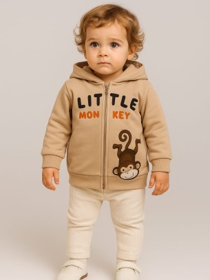 Bρεφική  Ζακέτα για Αγόρι 6-24 Μηνών Ανοιχτό Καφέ