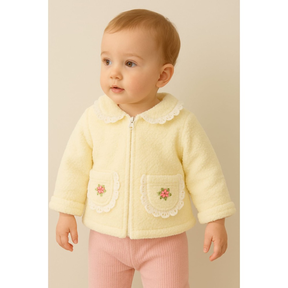 Βρεφική Ζακέτα για Κορίτσι 12-36 Μηνών Εκρού