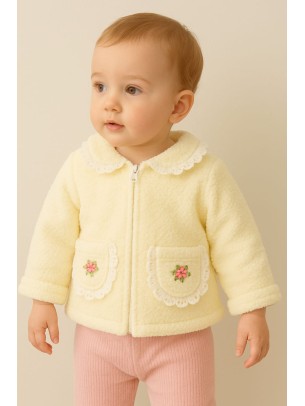 Βρεφική Ζακέτα για Κορίτσι 12-36 Μηνών Εκρού