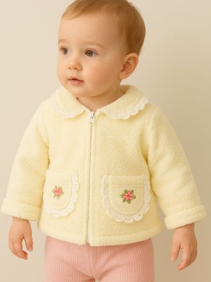 Βρεφική Ζακέτα για Κορίτσι 12-36 Μηνών Εκρού