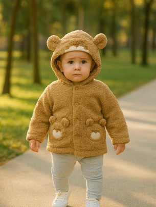 Βρεφική Ζακέτα για Αγόρι 12-36 Μηνών Καφέ