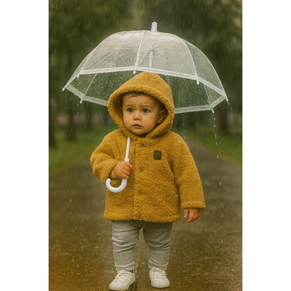 Βρεφικό Μπουφάν για Αγόρι 6-24 Μηνών Μουσταρδί 