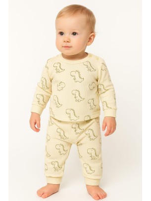 Βρεφικό Σέτ Πιτσάμα Για Αγόρι 0-9 Μηνών Εκρού
