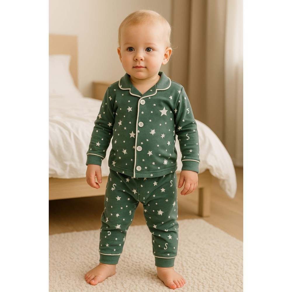 Βρεφικό Σέτ Πιτσάμα Για Αγόρι 6-18 Μηνών Πράσινο