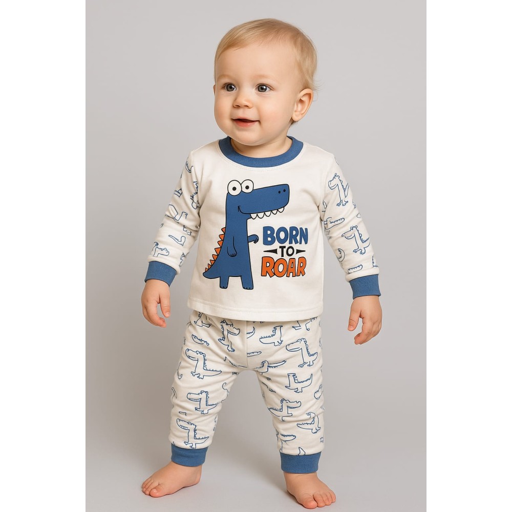 Βρεφικό Σετ  Πιτzάμα Για Αγόρι 6-18 Μηνών Μπλέ