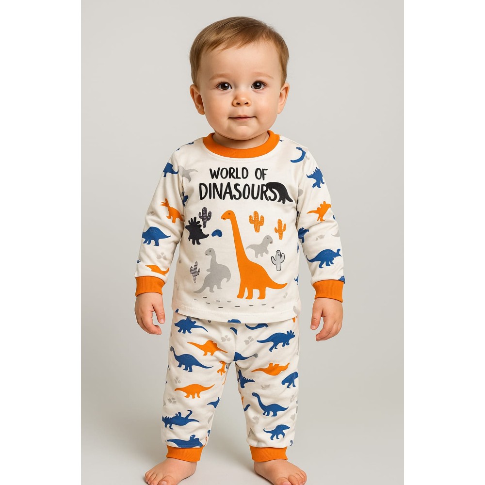 Βρεφικό Σετ  Πιτζάμα Για Αγόρι 1-4 Χρονών Εκρού