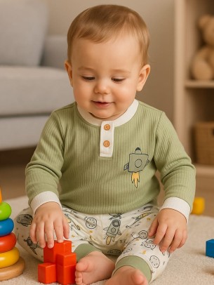 Βρεφικό Σετ  Πιτζάμα Για Αγόρι 6-24 Μηνών Πράσινο 