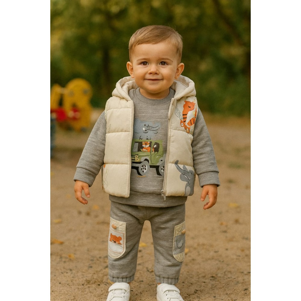 Βρεφικό Σέτ Για Αγόρι 6-24 Μηνών Γκρί