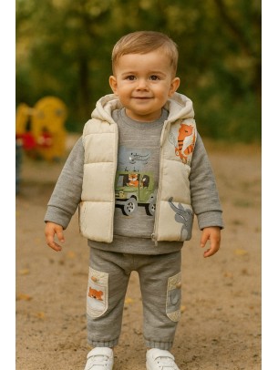 Βρεφικό Σέτ Για Αγόρι 6-24 Μηνών Γκρί