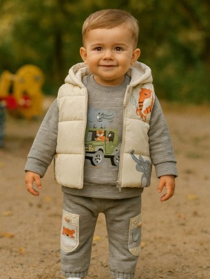 Βρεφικό Σέτ Για Αγόρι 6-24 Μηνών Γκρί