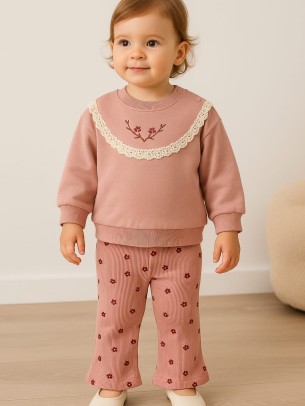 Βρεφικό Σετ Για Κορίτσι 6-24 Μηνών Ρόζ