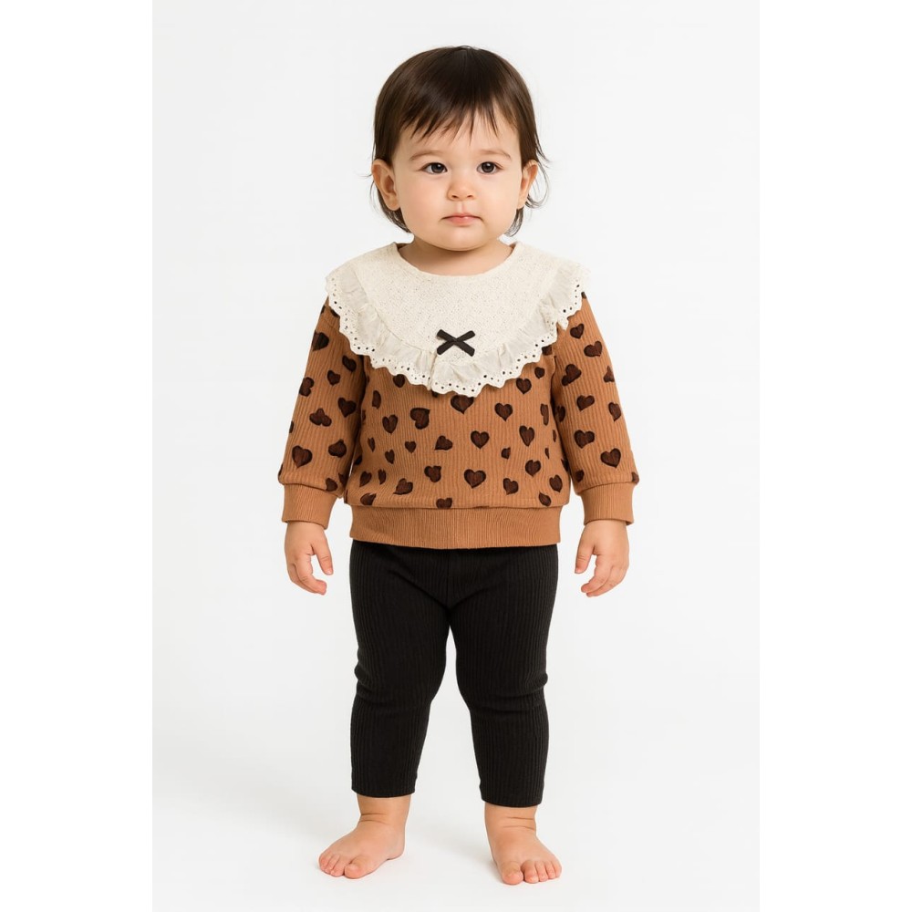 Βρεφικό Σετ Για Κορίτσι 6-24 Μηνών Καφέ