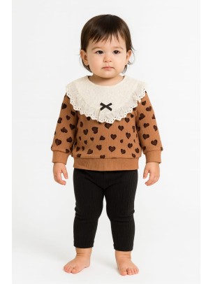 Βρεφικό Σετ Για Κορίτσι 6-24 Μηνών Καφέ