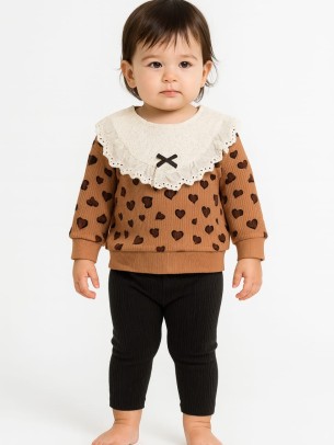 Βρεφικό Σετ Για Κορίτσι 6-24 Μηνών Καφέ