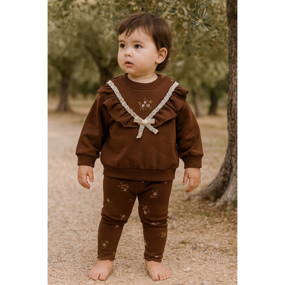 Βρεφικό Σετ Για Κορίτσι 6-24 Μηνών Καφέ