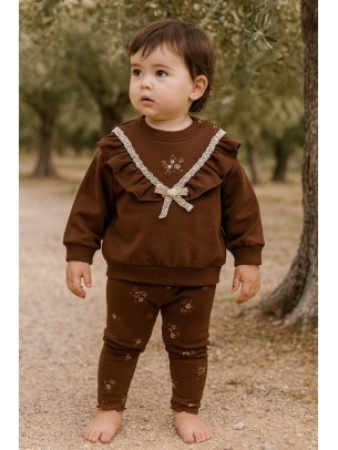 Βρεφικό Σετ Για Κορίτσι 6-24 Μηνών Καφέ