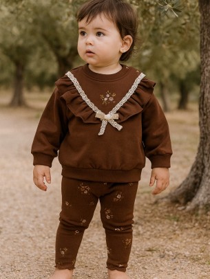 Βρεφικό Σετ Για Κορίτσι 6-24 Μηνών Καφέ