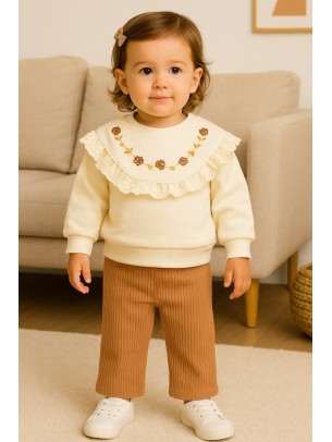 Βρεφικό Σετ Για Κορίτσι 6-24 Μηνών Καφέ