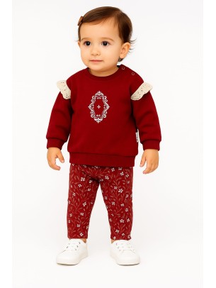 Βρεφικό Σετ Για Κορίτσι 6-24 Μηνών Μπορντό