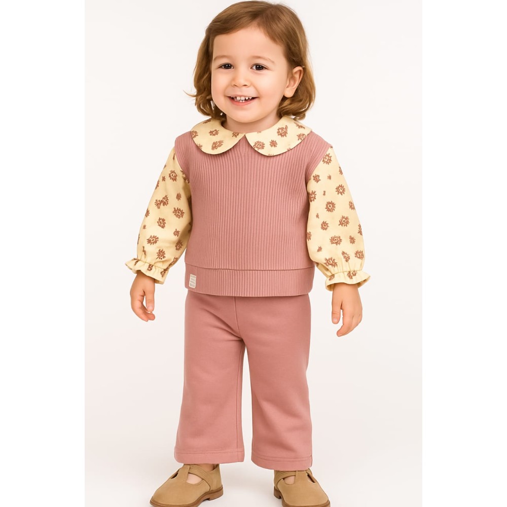 Βρεφικό Σετ Για Κορίτσι 6-24 Μηνών Ρόζ