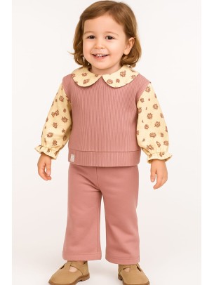 Βρεφικό Σετ Για Κορίτσι 6-24 Μηνών Ρόζ