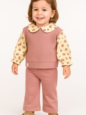 Βρεφικό Σετ Για Κορίτσι 6-24 Μηνών Ρόζ