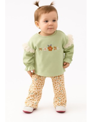 Βρεφικό Σετ Για Κορίτσι 6-24 Μηνών Φυστίκι