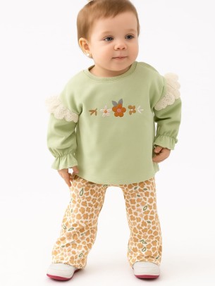 Βρεφικό Σετ Για Κορίτσι 6-24 Μηνών Φυστίκι