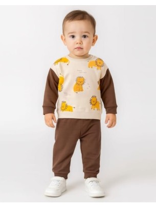 Βρεφικό Σετ Φόρμα Για Αγόρι 6-24 Μηνών Καφέ 