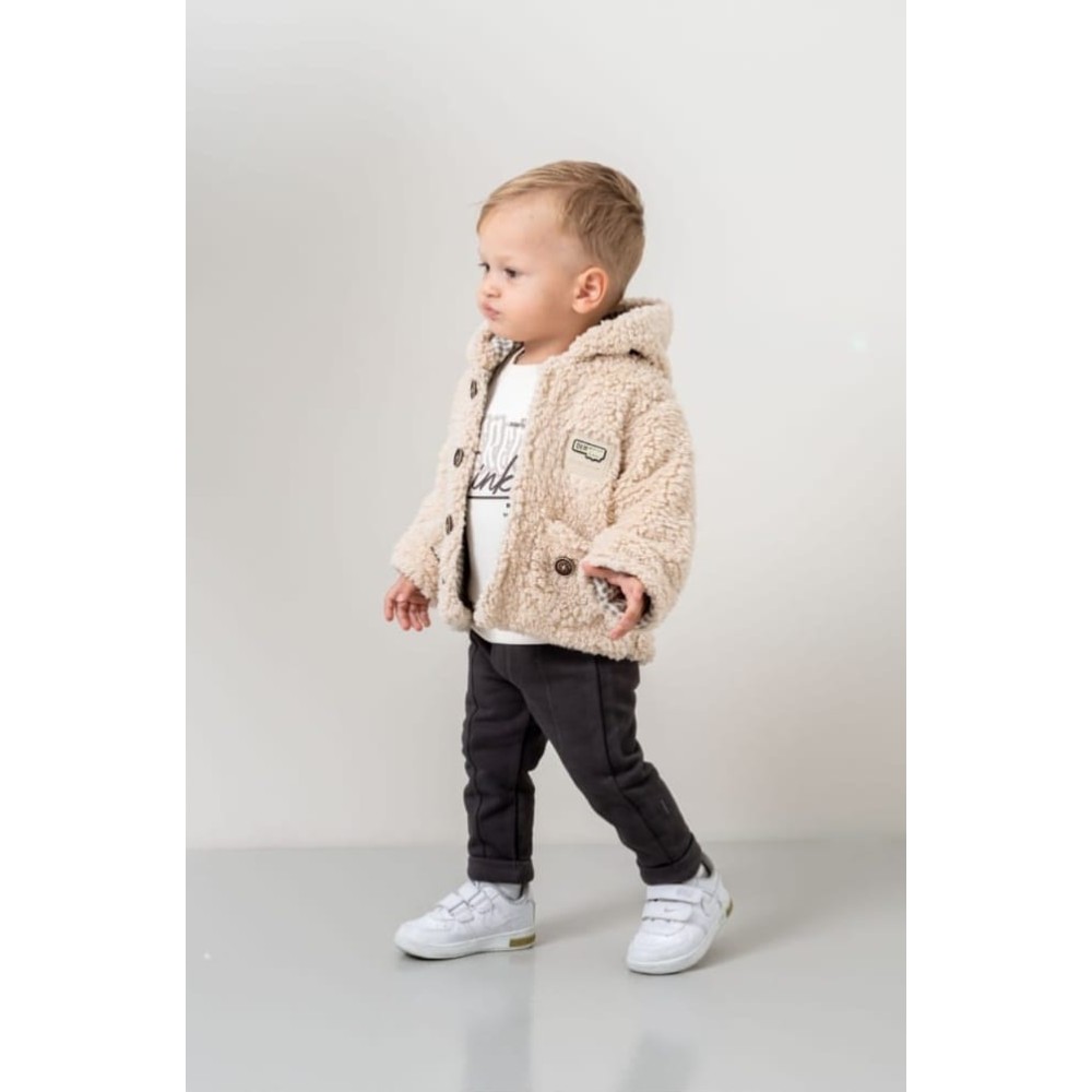 Βρεφικό Σετ  με Φλίς Για Αγόρι 6-24 Μηνών Μπεζ