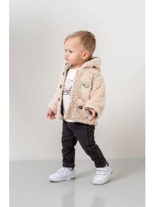 Βρεφικό Σετ  με Φλίς Για Αγόρι 6-24 Μηνών Μπεζ