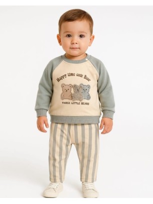 Βρεφικό Σετ Για Αγόρι 6-24 Μηνών Εκρού
