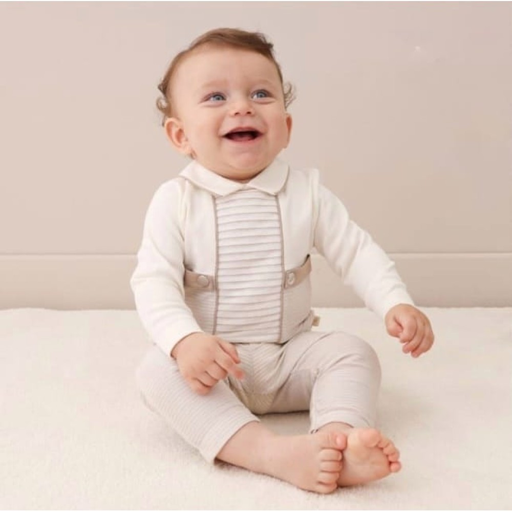 Βρεφικό Σετ Για Αγόρι 6-18 Μηνών Εκρού