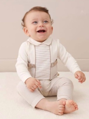 Βρεφικό Σετ Για Αγόρι 6-18 Μηνών Εκρού