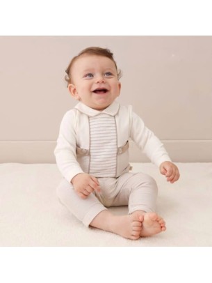 Βρεφικό Σετ Για Αγόρι 6-18 Μηνών Εκρού