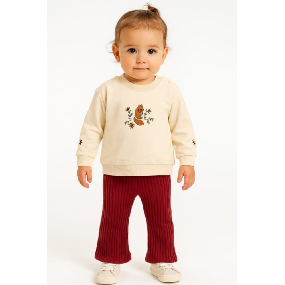 Βρεφικό Σετ Φόρμα  Για Κορίτσι 6-24 Μηνών Μπόρντο