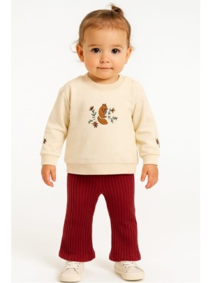 Βρεφικό Σετ Φόρμα  Για Κορίτσι 6-24 Μηνών Μπόρντο