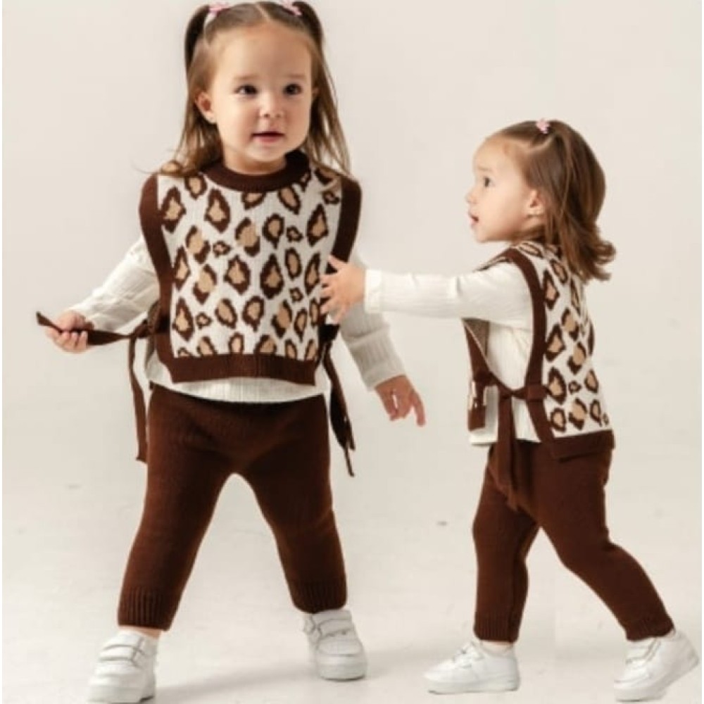 Βρεφικό Σετ Για Κορίτσι 9-24 Μηνών Καφέ