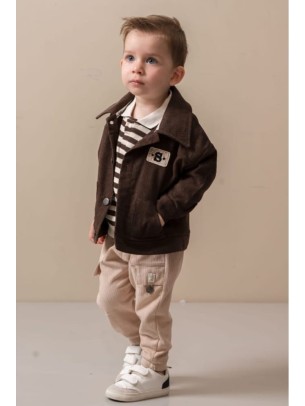 Βρεφικό Σετ Για Αγόρι 6-24 Μηνών Καφέ