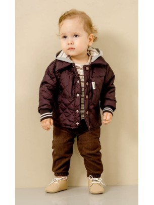 Βρεφικό Σετ Για Αγόρι 6-24 Μηνών Σκούρο Καφέ 