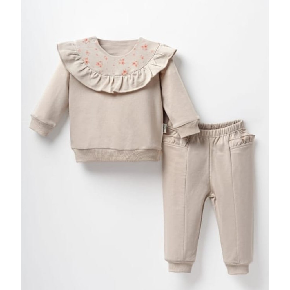 Βρεφικό Σετ Φόρμα  Για Κορίτσι 6-24 Μηνών Μπέζ