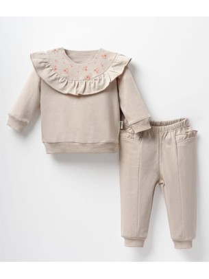 Βρεφικό Σετ Φόρμα  Για Κορίτσι 6-24 Μηνών Μπέζ