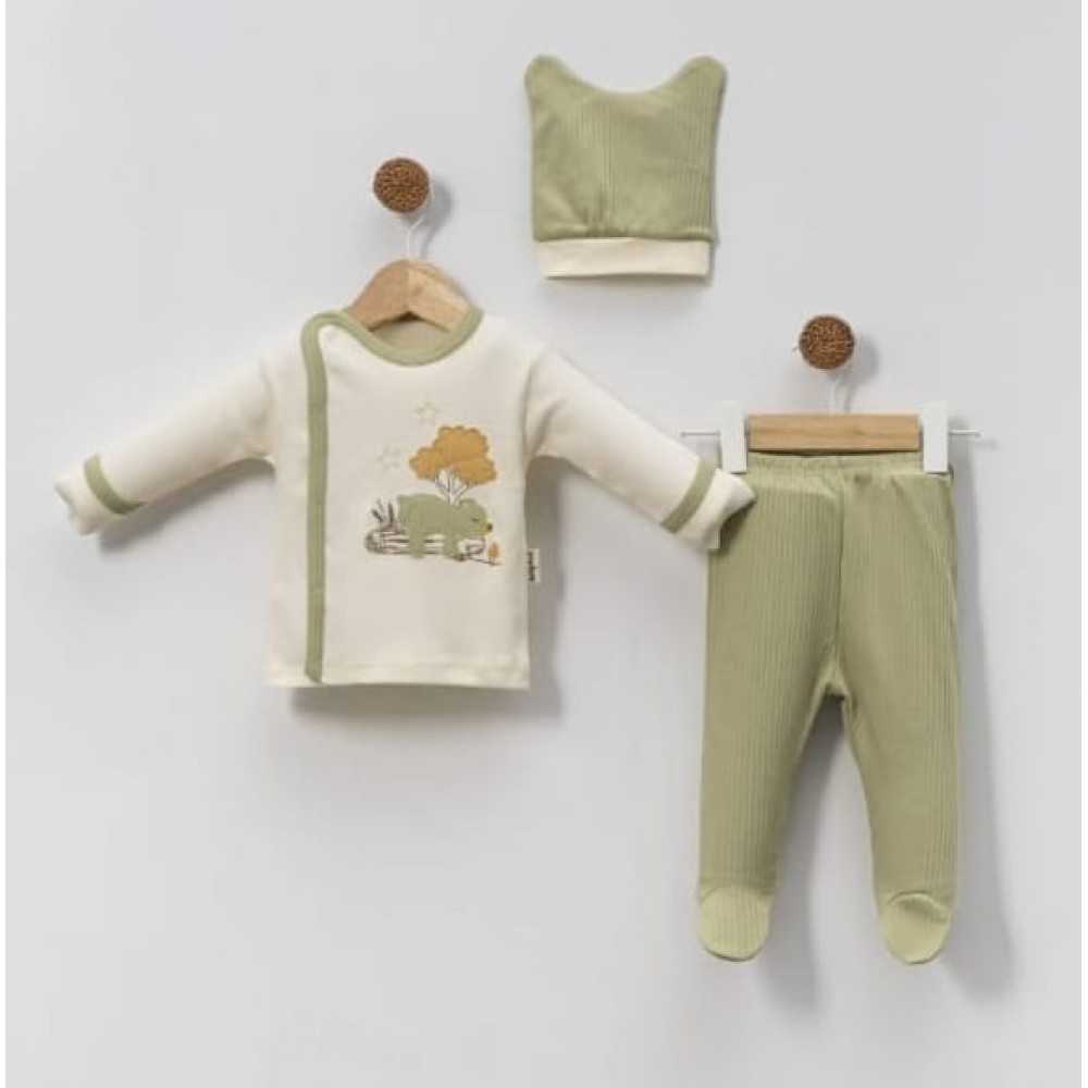 Σετ Νεογέννητο 3 Τμχ Για Αγόρι 0-3 Μηνών Πράσινο