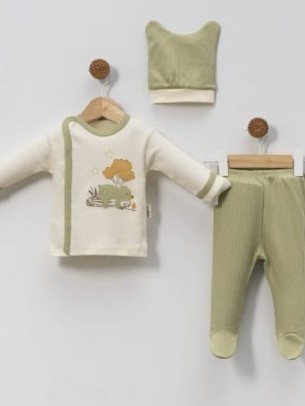 Σετ Νεογέννητο 3 Τμχ Για Αγόρι 0-3 Μηνών Πράσινο