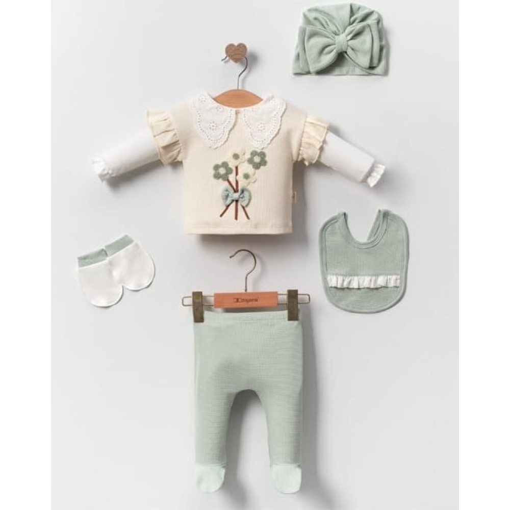 Σετ Νεογέννητο  5Τμχ Για Κορίτσι 0-3 Μηνών Φυστικί 